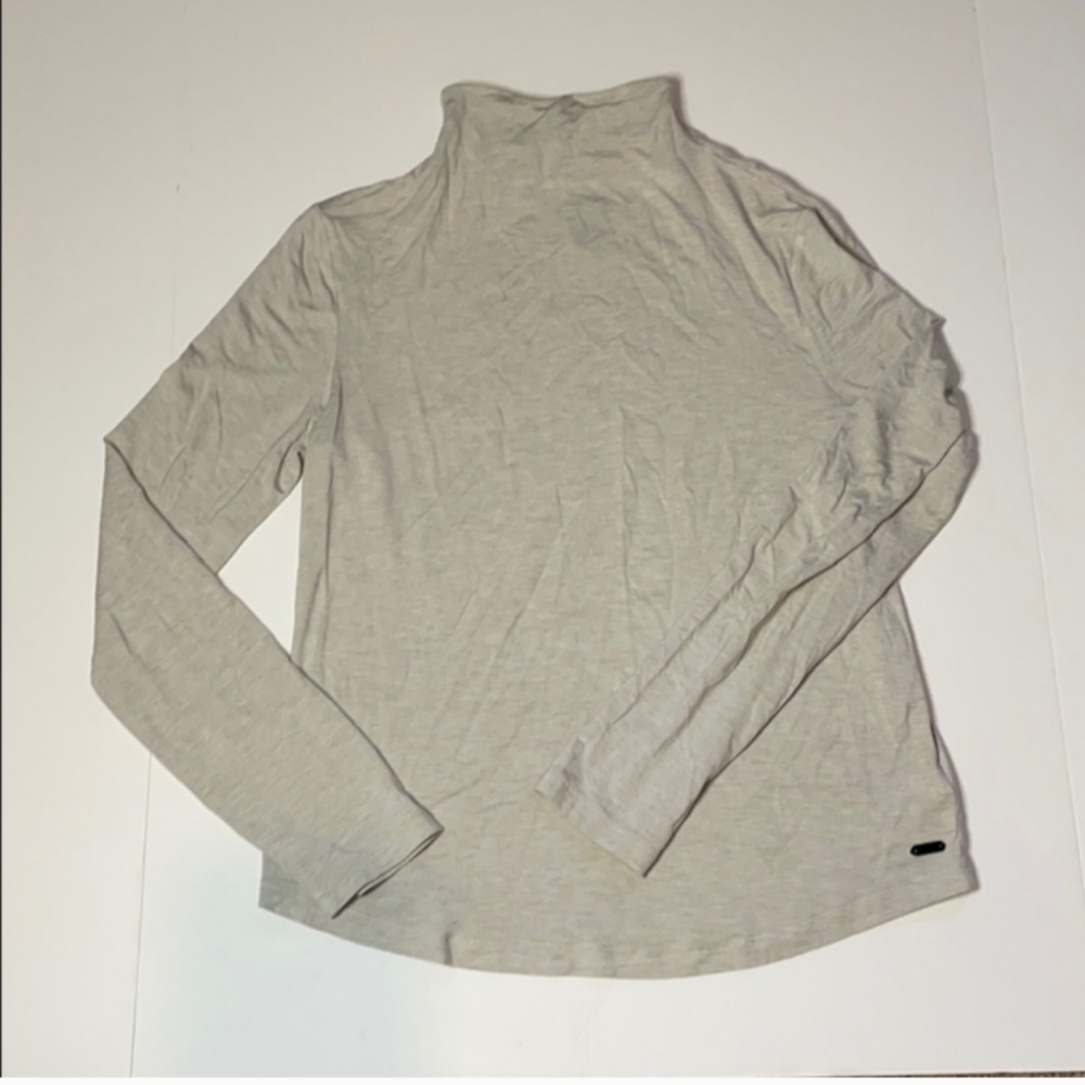 New Roots Women's Light Taupe Long Sleeve Mock Neck Tee Size Extra Small